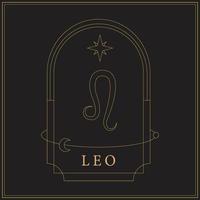 oro Leo zodiaco cartello vettore
