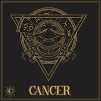 oro cancro zodiaco cartello vettore