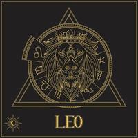 oro Leo zodiaco cartello