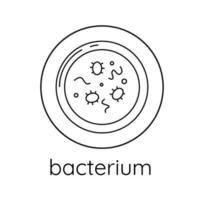 linea icona batteri e microbi vettore