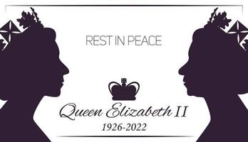 Londra, Inghilterra 09.10.2022 Morte Regina Elisabetta. lato profilo nel corona. vettore