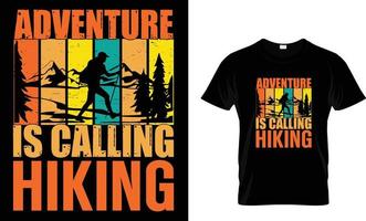 design t-shirt da trekking vettore