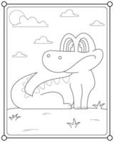 carino dinosauro adatto per figli di colorazione pagina vettore illustrazione