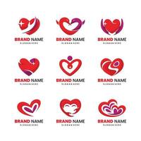 piatto cuore logo collezione vettore