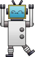 robot felice del fumetto sfumato sfumato vettore