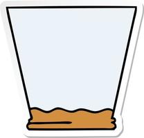 etichetta di un' strambo mano disegnato cartone animato Whisky bicchiere vettore