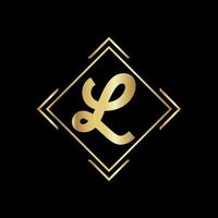 l lettera logo design per moda e bellezza e terme azienda. l lettera vettore icona. l d'oro logo