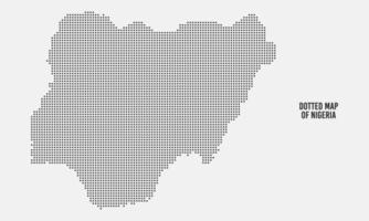 tratteggiata nero carta geografica di Nigeria vettore