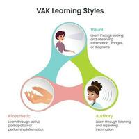 vak apprendimento stili Infografica vettore illustrazione