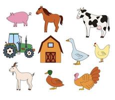 vettore illustrazione di azienda agricola animali e relazionato Oggetti.