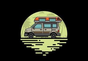 furgone camper illustrazione distintivo design vettore