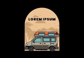 furgone camper illustrazione distintivo design vettore