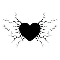 mano disegnato Cracked amore cuore. scarabocchio rompere cuore. vettore icona illustrazione