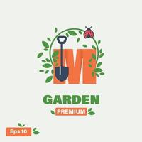 giardino alfabeto m logo vettore