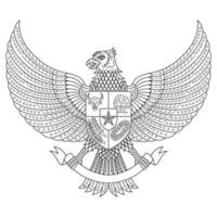 Garuda linea arte vettore