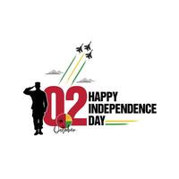 2 ° ottobre, festeggiare indipendenza giorno di Guinea, salutando soldati e esercito siamo nel azione, aria forze mostrando aria mostrare nel il cielo, un' nazionale vacanza osservato di il repubblica di Guinea su 1958 vettore