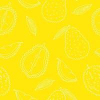 durian frutta senza soluzione di continuità modello mano disegnato nel scarabocchio stile. involucro carta, sfondo, sfondo, tessile vettore