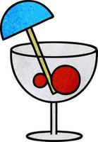 cocktail di fantasia del fumetto di retro struttura di lerciume vettore