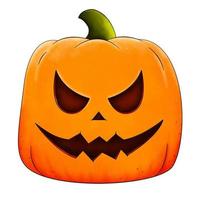 realistico Halloween zucca vettore. un' contento viso. vettore illustrazione su bianca sfondo