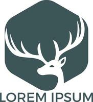 cervo logo design. artistico vettore silhouette di un' cervo. creativo idea di un' selvaggio animale icona.