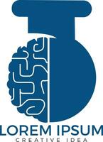 cervello laboratorio vettore logo design.
