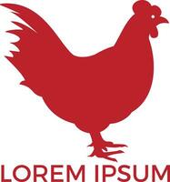 gallina logo design. logo, cartello, icona per drogheria, carne I negozi, macellaio negozio, contadino mercato. vettore