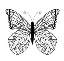 farfalla colorazione libro. lineare disegno di un' farfalla vettore