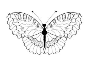 farfalla colorazione libro. lineare disegno di un' farfalla vettore