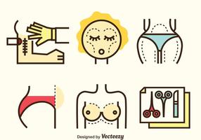 Set di icone di chirurgia plastica vettore