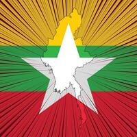 Myanmar indipendenza giorno carta geografica design vettore