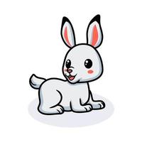 carino poco bianca coniglio cartone animato vettore