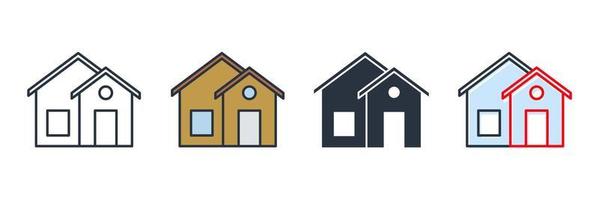 illustrazione vettoriale del logo dell'icona della casa. modello di simbolo della casa per la raccolta di grafica e web design