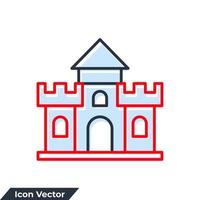 fortezza edificio icona logo vettore illustrazione. fortezza simbolo modello per grafico e ragnatela design collezione
