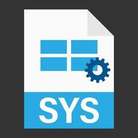 moderno design piatto dell'icona del file sys per il web vettore
