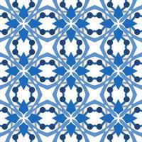 astratto senza soluzione di continuità sfondo. blu geometrico modello design nel azteco simboli, etnico stile. blu ricamato, ideale per uomini camicia, maschio moda, totalizzatore, Borsa, sfondo, sfondo. vettore