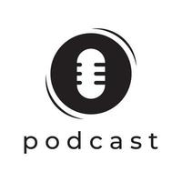 Podcast logo modello vettore design con moderno di moda microfono Audio. podcast per studio, colloquio, multimedia e ragnatela.