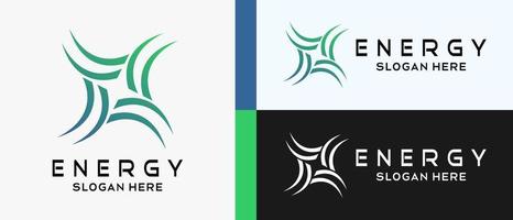 energia logo design modello con creativo vortice elemento concetto. premio logo illustrazione vettore