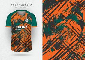 sfondo modello per gli sport squadra maglie, maglie, in esecuzione maglie, verde con arancia strisce. vettore