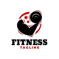 mano Tenere barbiglio per Palestra studio logo. fitness logo vettore modello.