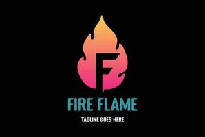 semplice minimalista moderno iniziale lettera f per fuoco fiamma bruciare caldo logo design vettore