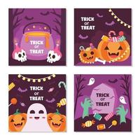 trucco o trattare Halloween sociale media modello vettore