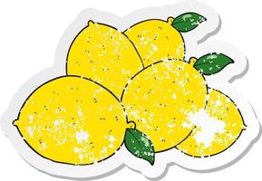 retrò afflitto etichetta di un' cartone animato limoni vettore