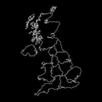 UK regione carta geografica. vettore illustrazione.