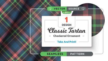 tartan senza soluzione di continuità modello, allegro Natale struttura, scacchi Scozzese tessuto vettore