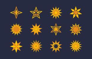 stella diverso forma icona collezione vettore