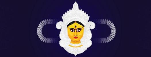 contento Durga puja illustrazioni. Durga viso. contento navigazione vettore