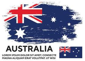 colorato australiano grunge struttura bandiera design vettore