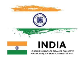grunge struttura indiano colorato bandiera design vettore