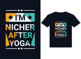 io sono più di nicchia dopo yoga illustrazioni per pronti per la stampa magliette design vettore