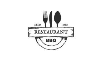 cucina logo disegno.vettore illustrazione, vintage menù per il ristorante vettore